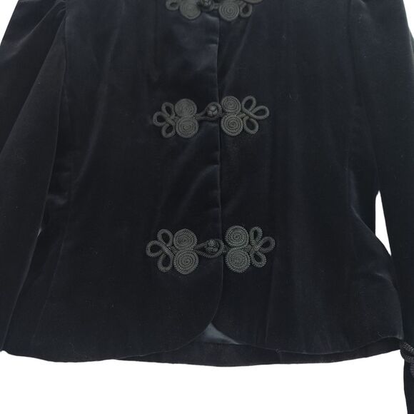 Vintage C'est Simone Blazer Jacket Womens 6 Black Velvet Holiday Party Goth NEW - Picture 3 of 13